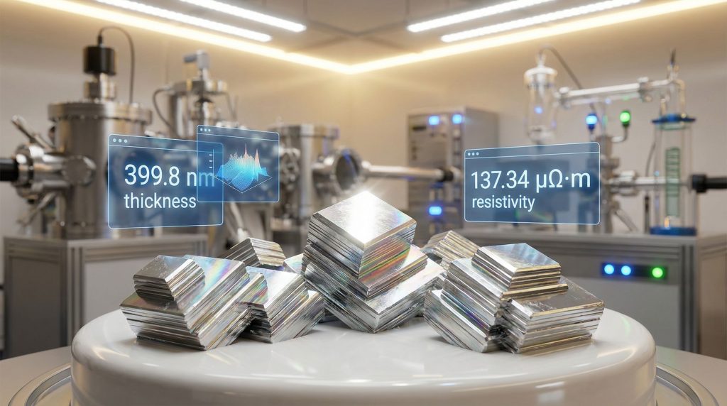 Bismuth telluride crystal manufacturing in lab.