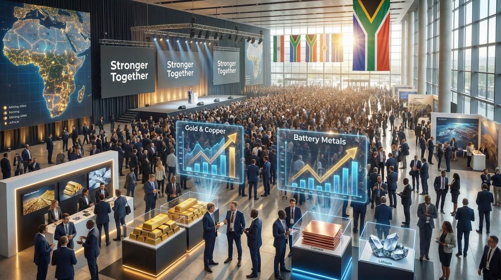 Crowded conference analyzing mining trends.