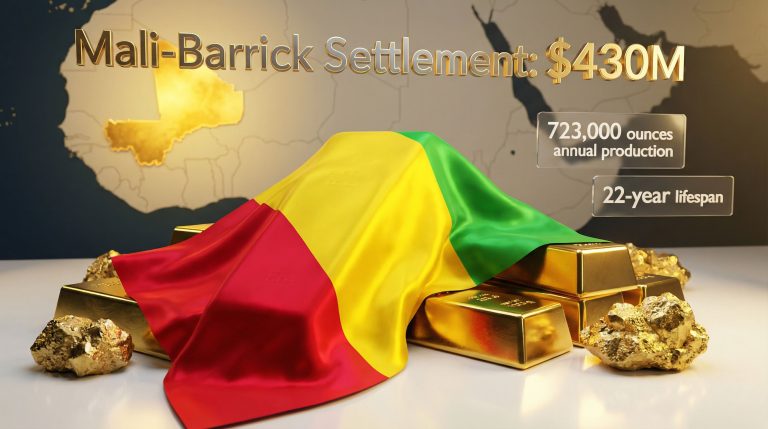 Mali renews Barrick Mining's license, featuring gold.