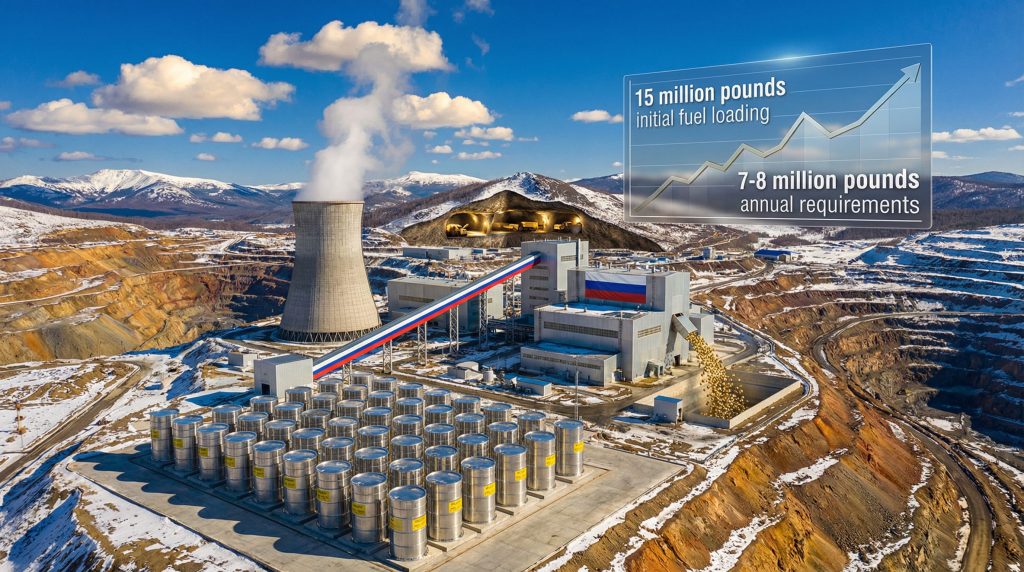 Russian uranium mining expansion visualized in progress.