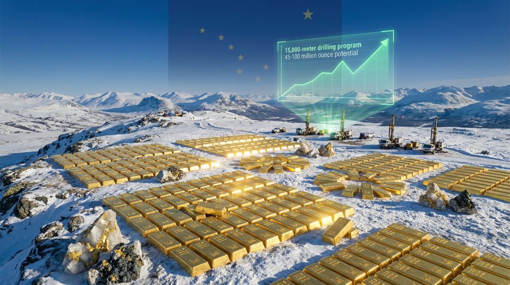 Donlin Gold Project exploration in snowy mountains.