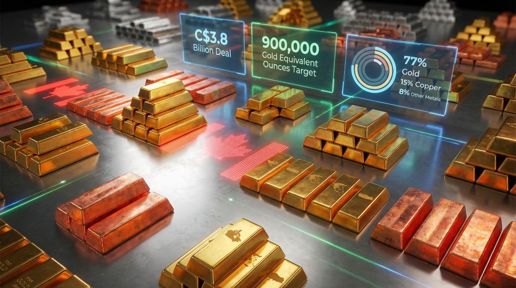 Eldorado Gold acquisition visualization with infographic.