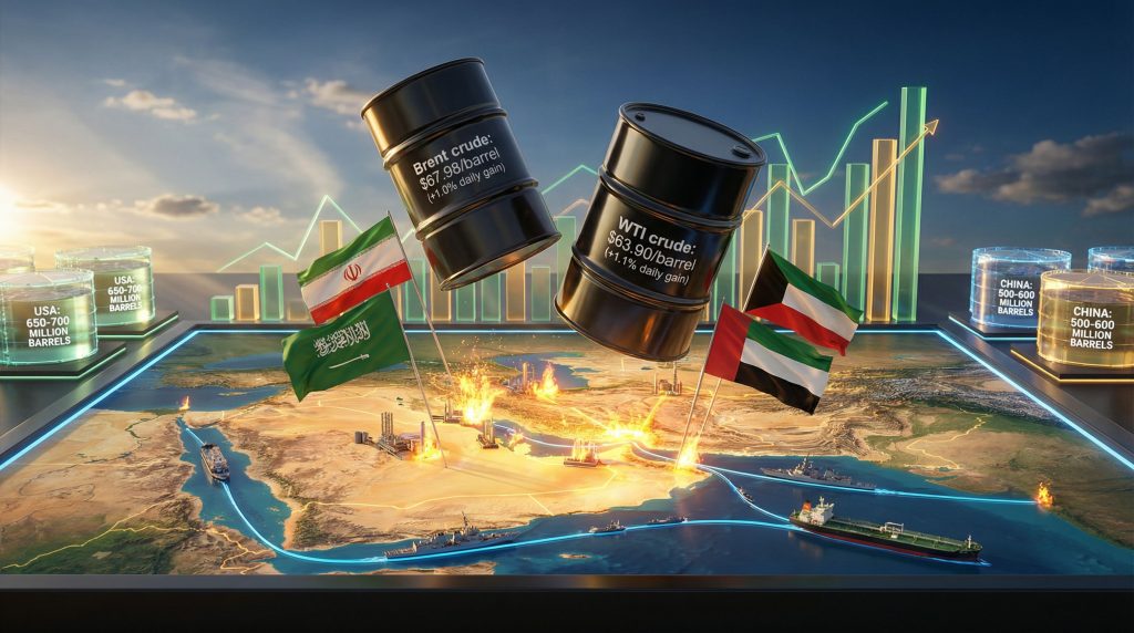 Oil prices rise amid Middle East tensions.