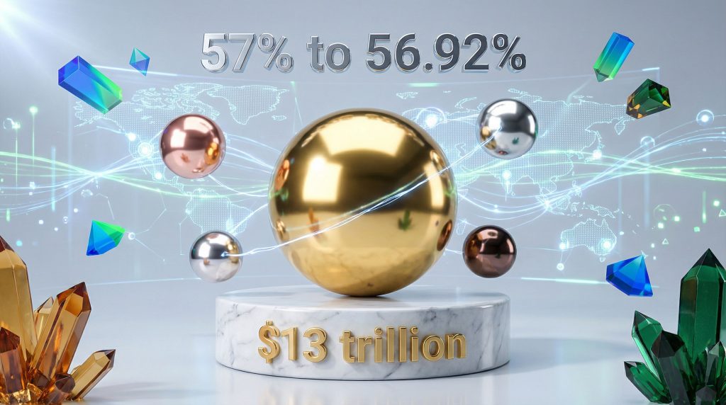Golden sphere symbolizes global dollar reserve shift.