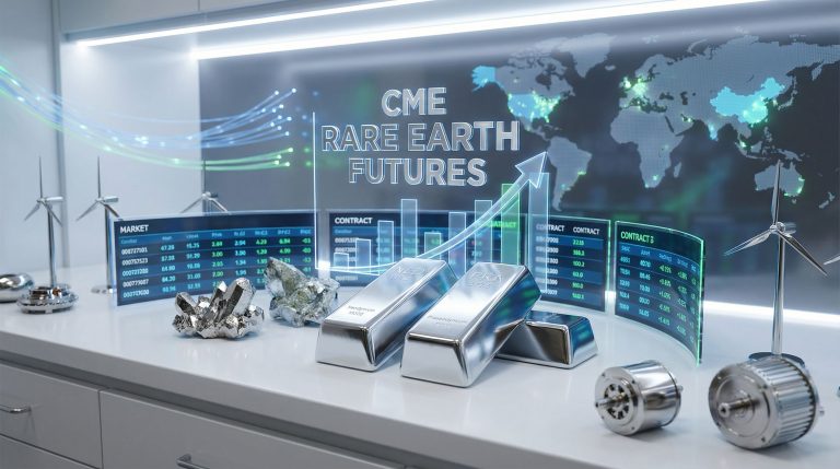 CME rare earth futures contract infographic.