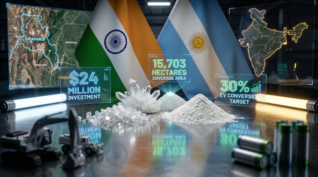 India-Argentina lithium mining partnership visualization.