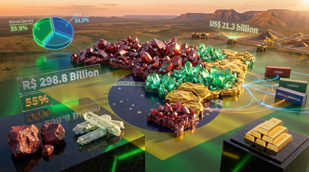 Brazil's lucrative mineral exports visualized.