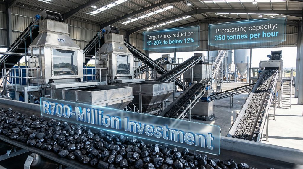 Sasol coal destoning plant with conveyors.