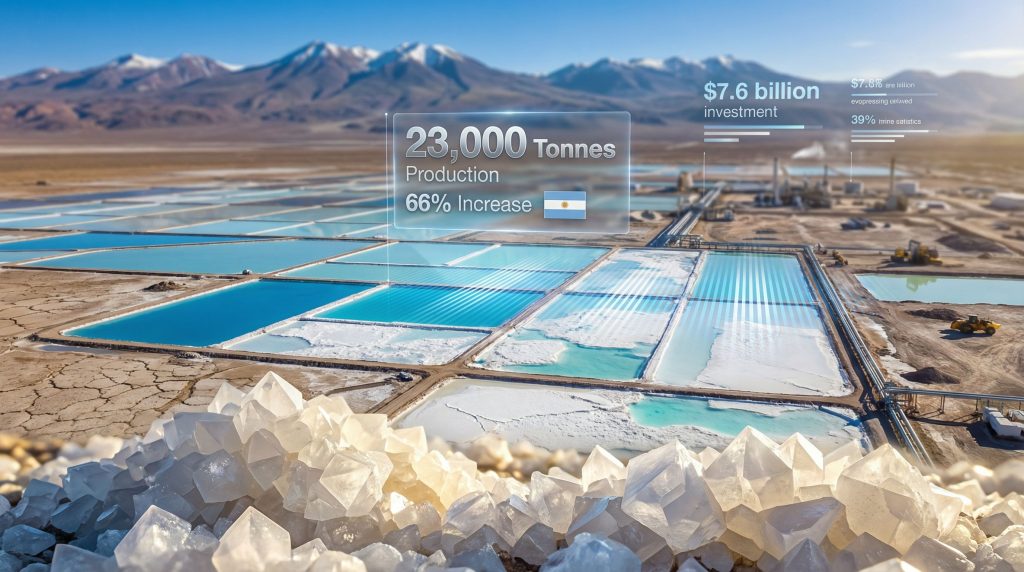 Argentinian lithium production with increased output.
