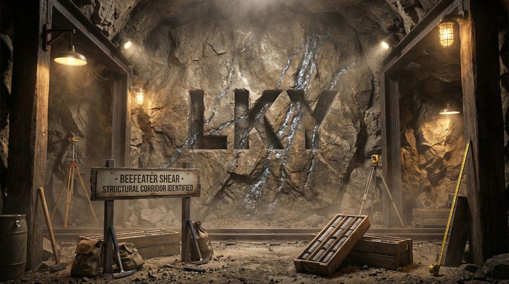 Locksley Resources Ltd-LKY-Underground mining scene with LKY carved.