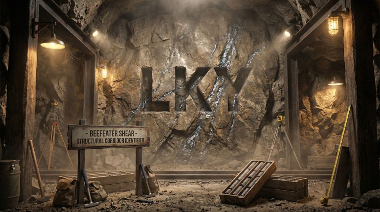 Locksley Resources Ltd-LKY-Underground mining scene with LKY carved.