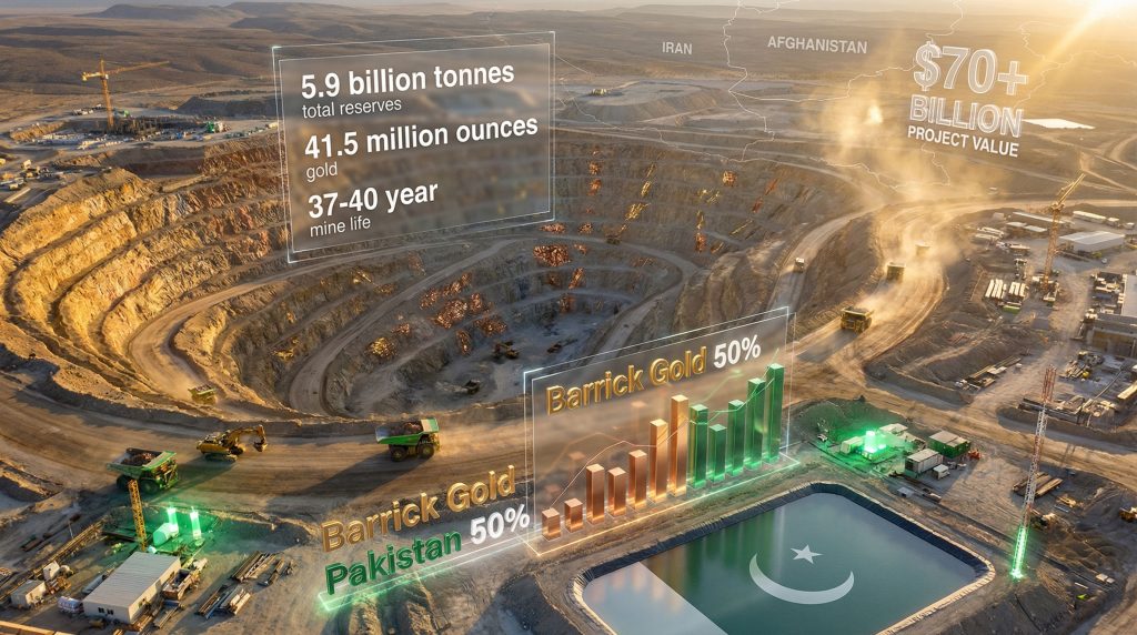 Aerial view of Reko Diq copper-gold project.