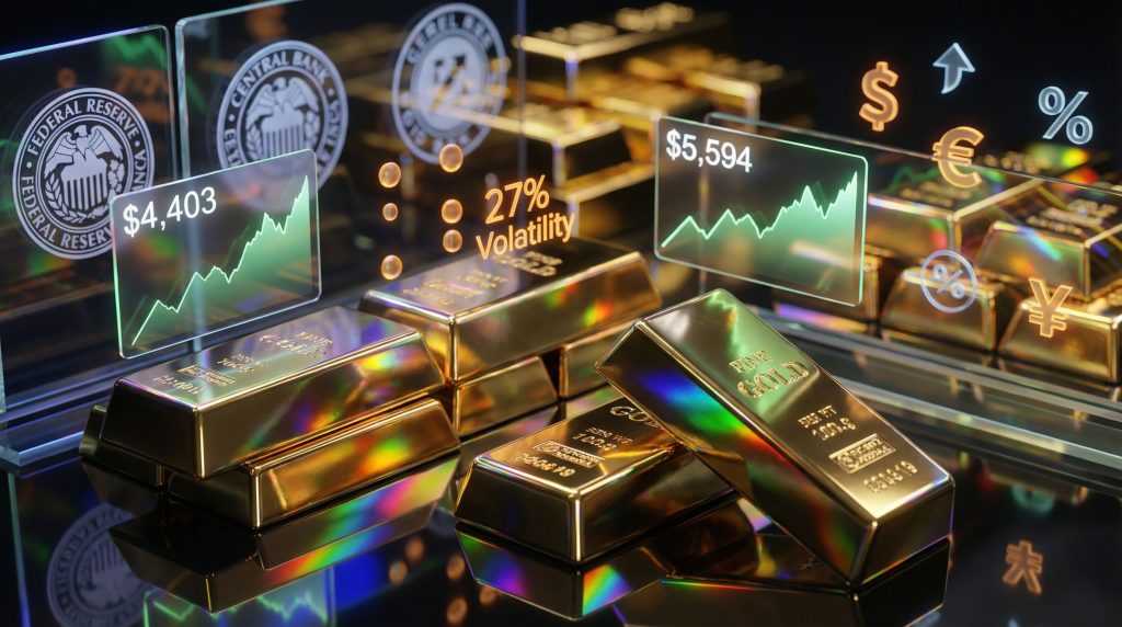 Gold market volatility analysis with graphs.