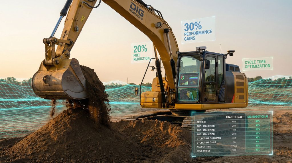 Dig Robotics technology enhances excavation efficiency.