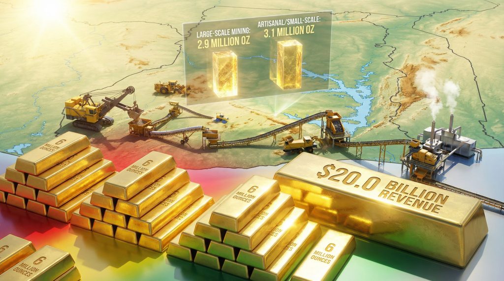 Ghana gold output record visualized in charts.
