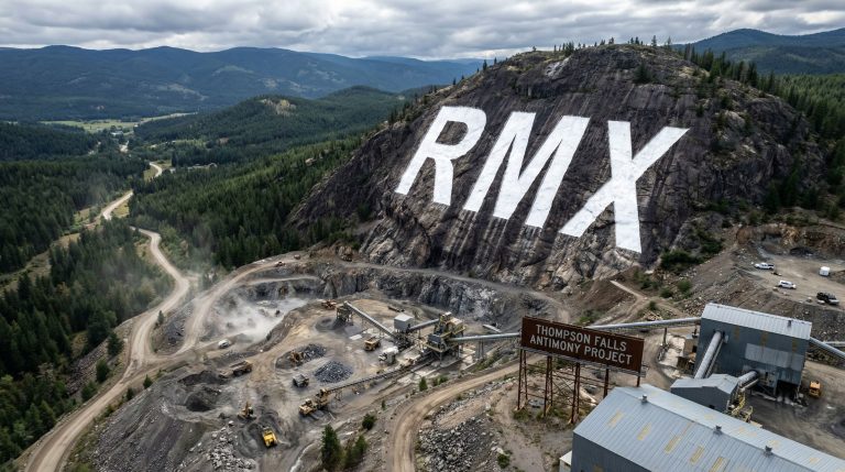 Red Mountain Mining Ltd-RMX-Thompson Falls Antimony Project quarry landscape.