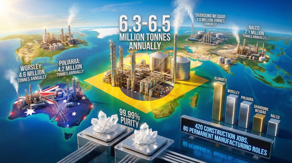 World's largest alumina production facility illustration.