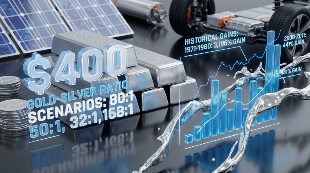 $400 silver prediction with economic graphs.