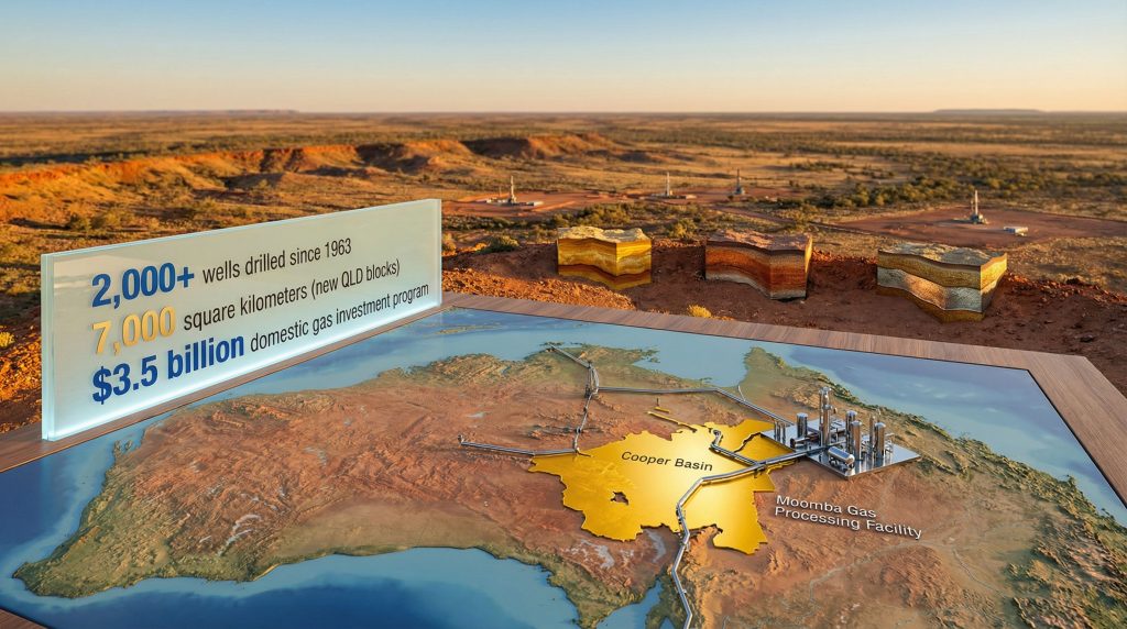 Cooper Basin exploration details and map.
