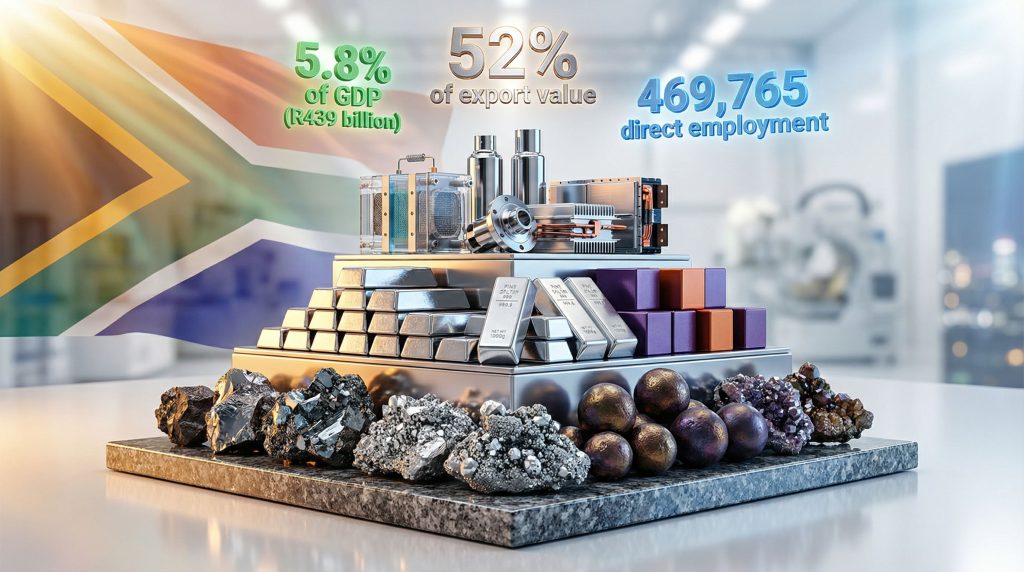 Mineral wealth illustrating beneficiation in South Africa.