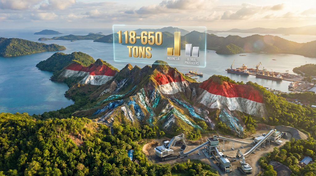 Indonesia rare earth reserve potential visualized scenically.