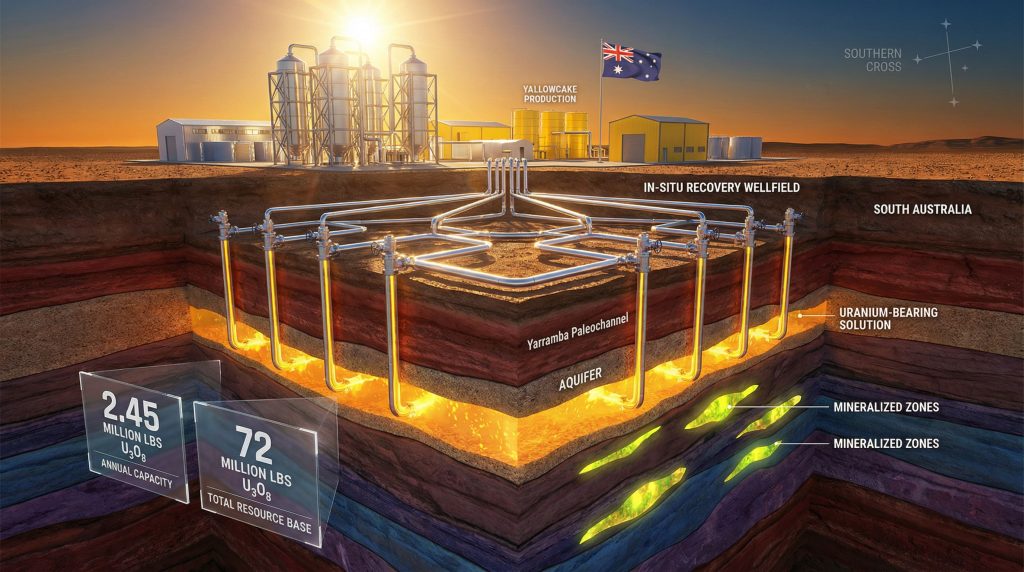 Honeymoon uranium project diagram, South Australia.