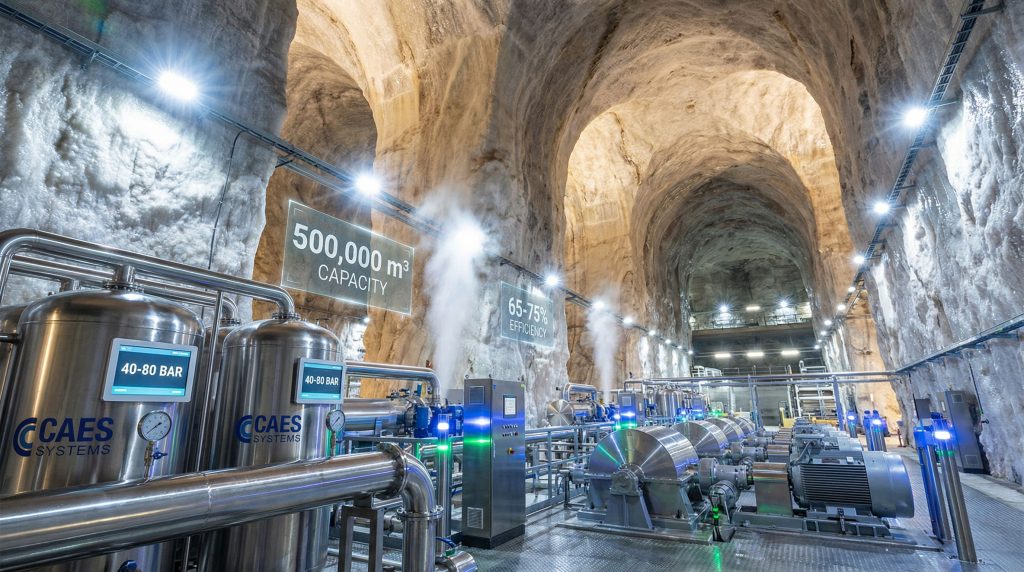 Underground chamber utilizing ancient salt caverns.
