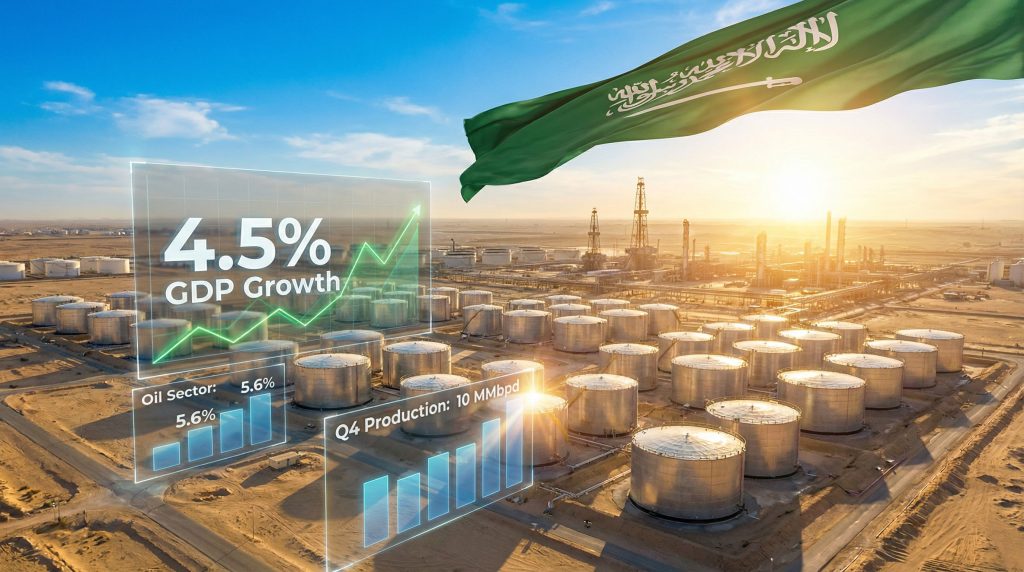 Saudi Arabia oil GDP growth chart displayed.