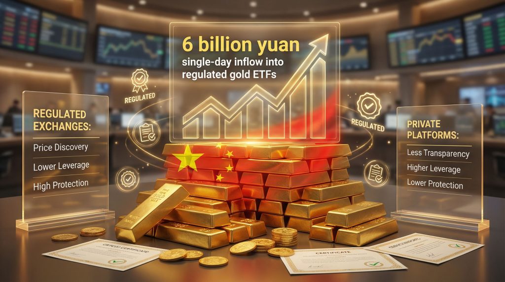 China gold trading platform crisis illustration.