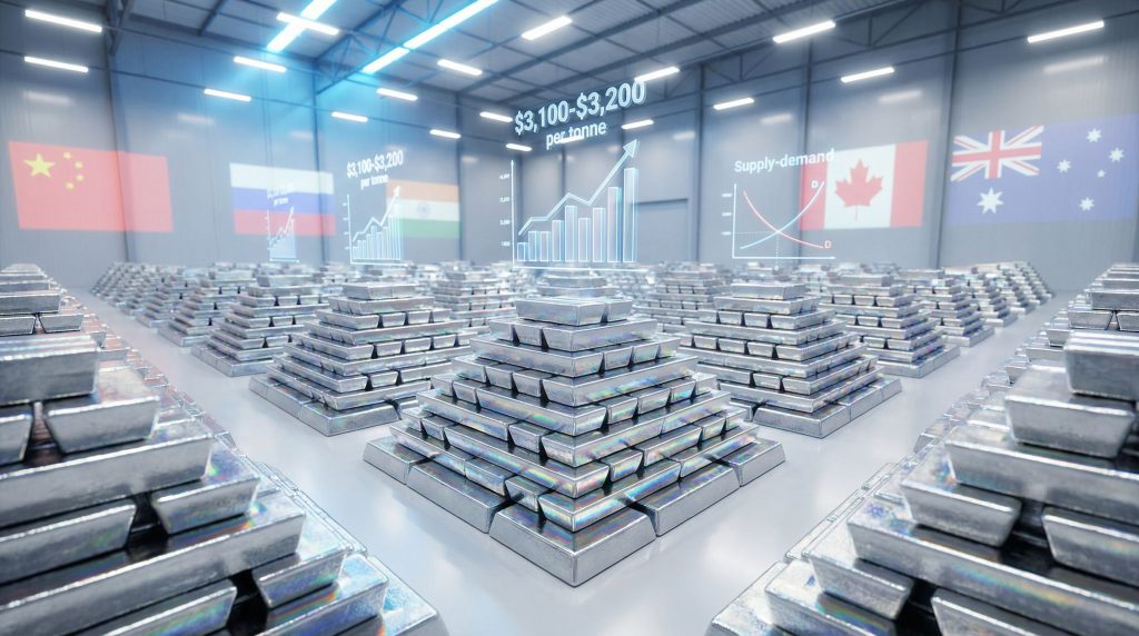 LME aluminium prices recovery visualized with ingots.