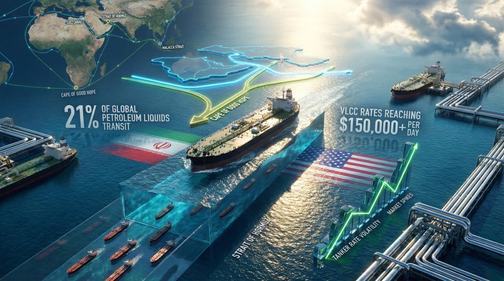 Oil tankers navigate amid U.S.-Iran tensions.