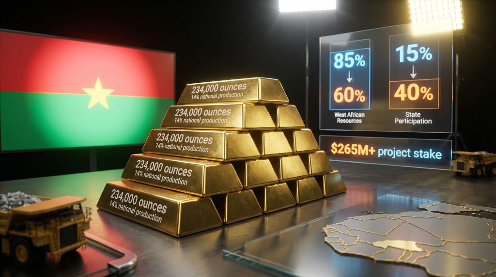 Burkina Faso stake in Kiaka gold mine.