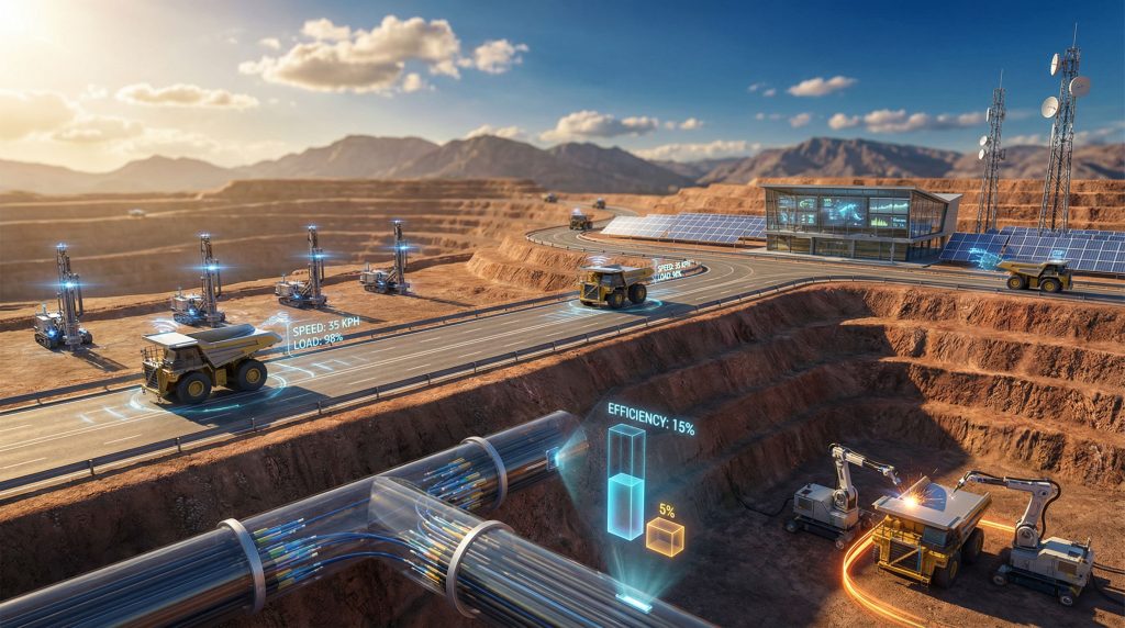 Autonomous trucks and robots revolutionize mining.
