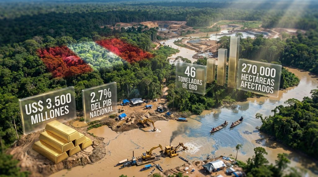 Minas ilegales devastan la selva peruana.
