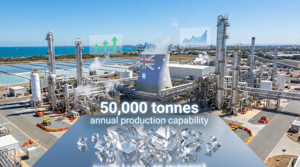 Covalent lithium refinery with production stats.