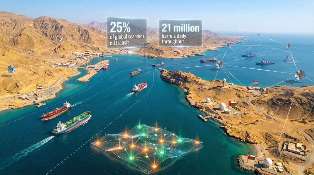 USA flagged oil tanker in Hormuz scenario.