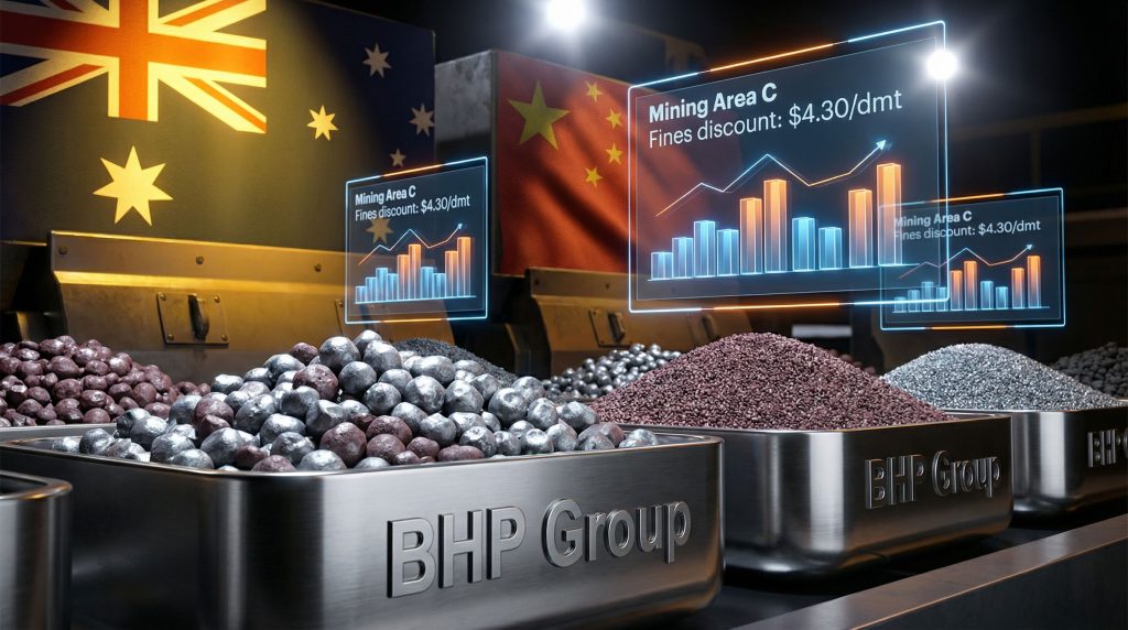 BHP China iron ore negotiations visualized with flags.