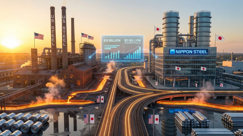 Nippon Steel US Steel acquisition visualized with factories.