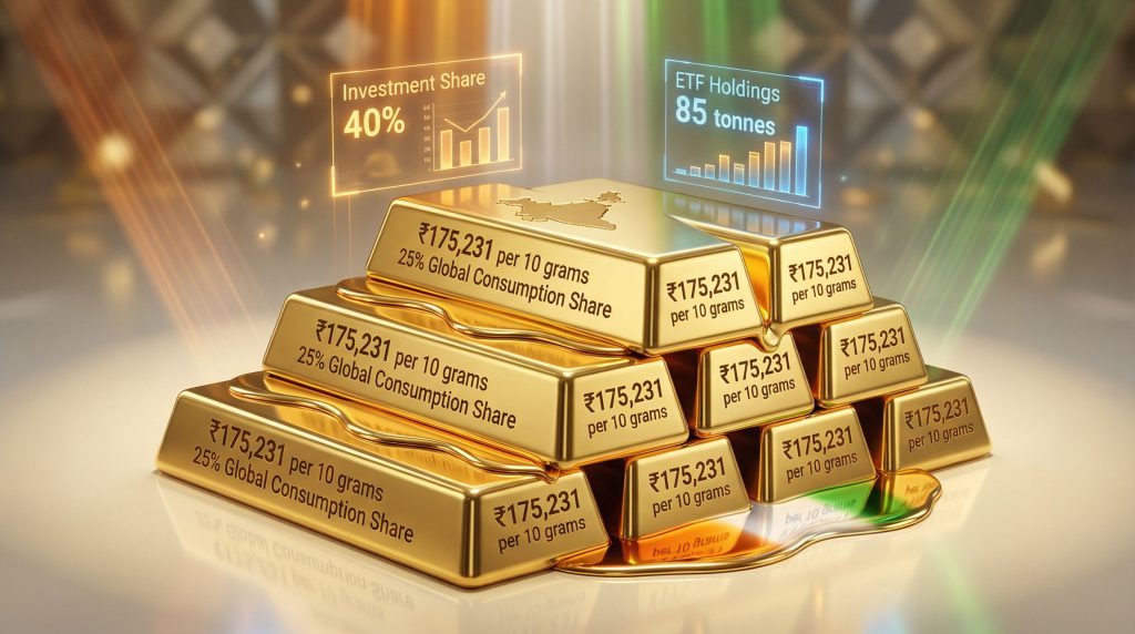 Indian gold demand visualized with bars.