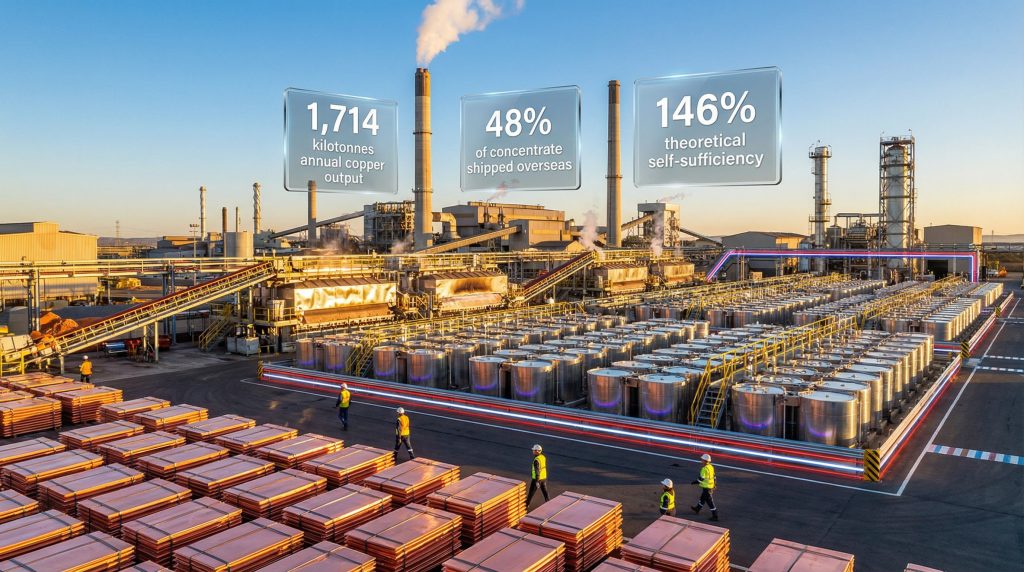 Copper refining capacity in the US factory.