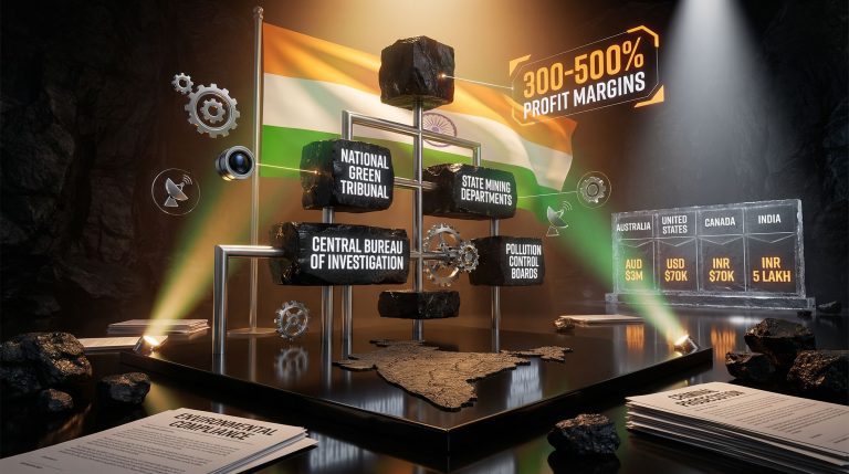 Investigating illegal coal mine explosion scene.