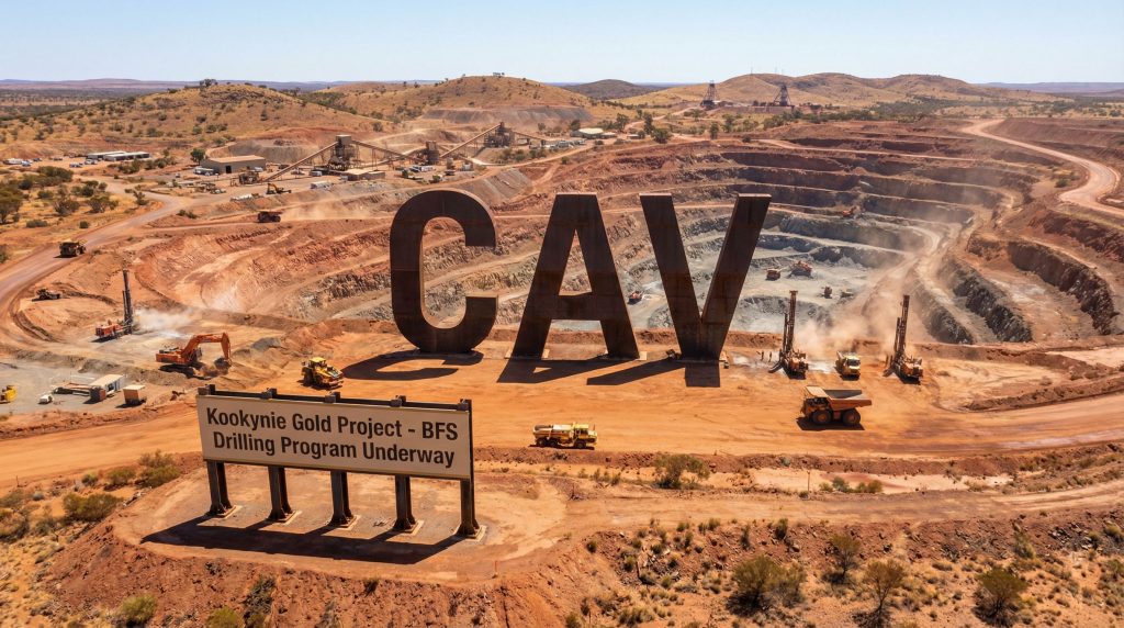 Carnavale Resources Ltd-CAV-Kookynie Gold Project drilling site view.