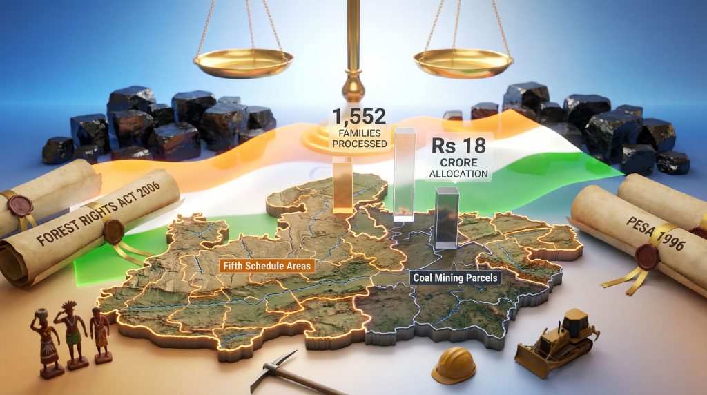 Adani Group coal mines compensation infographic.