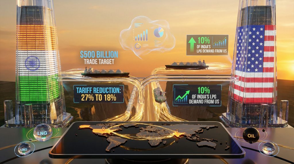 India-US energy partnership visual infographic.