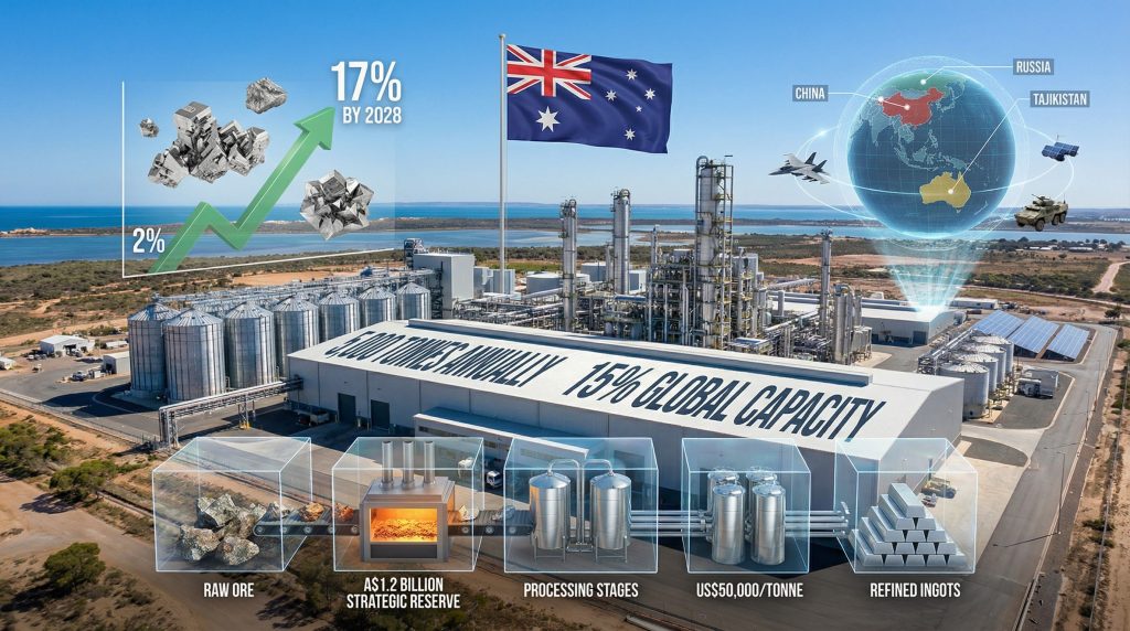Australia antimony supply chain transformation illustrated.