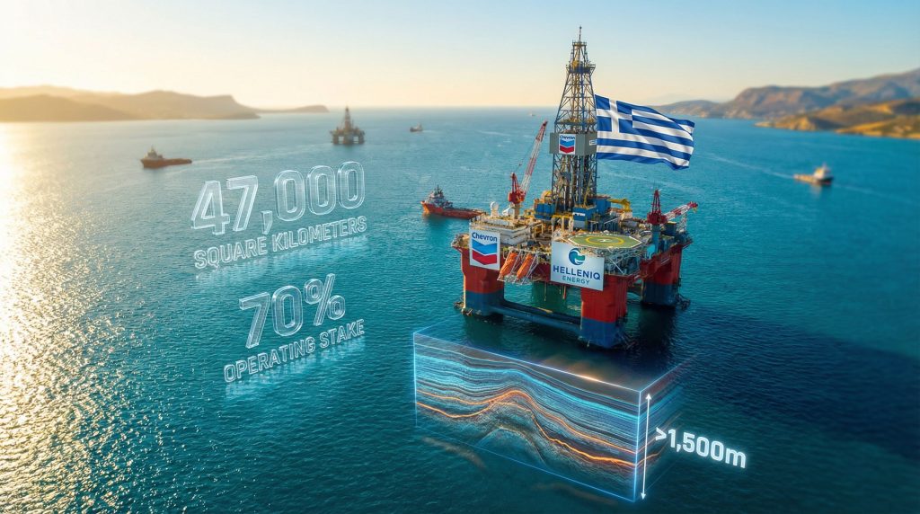 Chevron and HelleniQ Energy offshore rig in Greece.