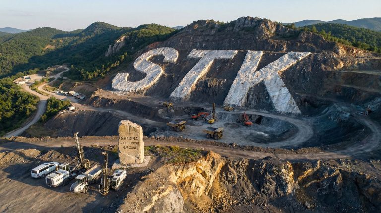 Strickland Metals Ltd-STK-Gradina gold deposit site with machinery.