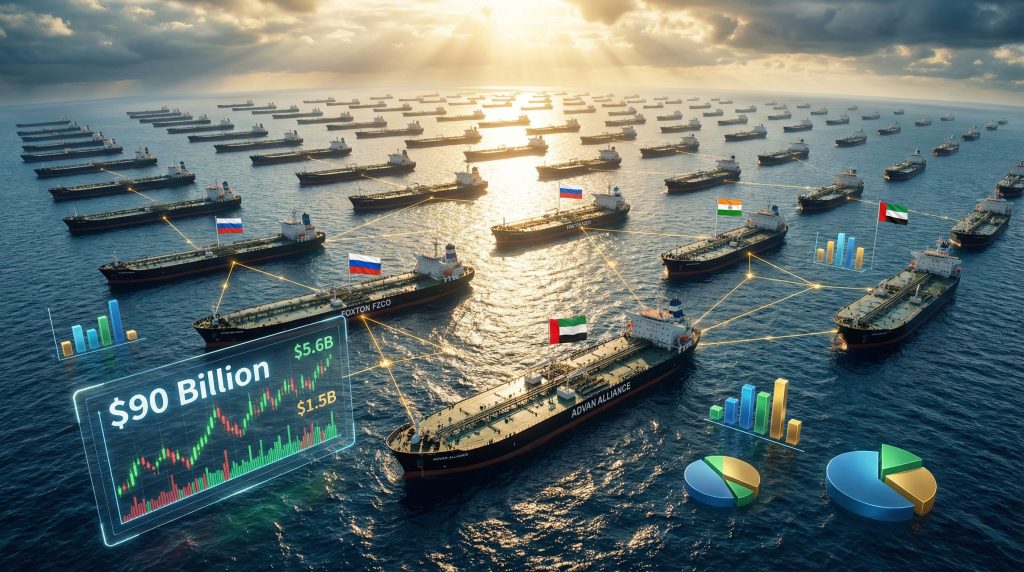 Oil tankers involved in Russia oil smuggling.