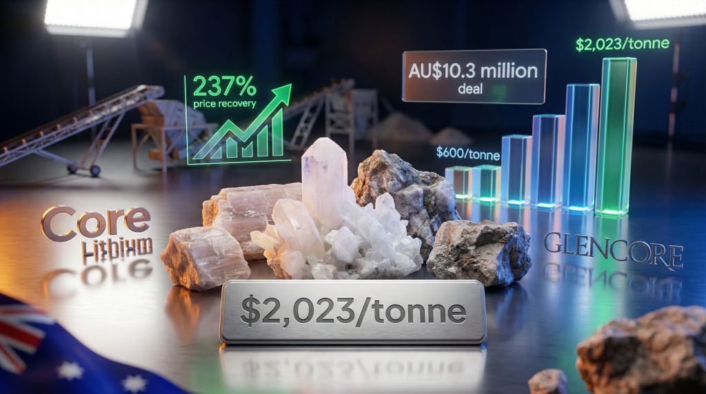 Core Lithium and Glencore partnership boosts lithium prices.