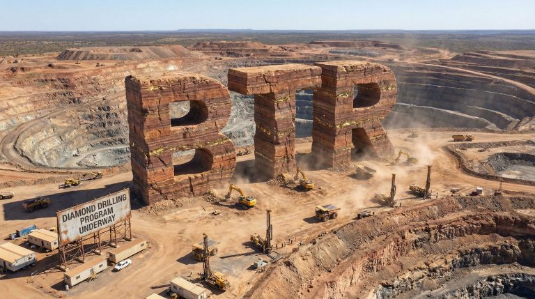Brightstar Resources Ltd-BTR-Diamond mine with giant rock letters.